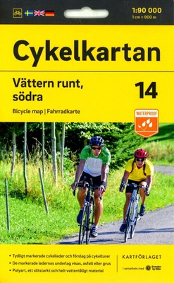 Cykelkartan Blad 14 Vättern runt, södra delen 1:90000 | (Land-)Karte | 2023