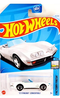 2024 HOT WHEELS MAINLINE  72 STINGRAY CONVERTIBLE WHITE 47/250 FACTORY FRESH
