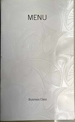 South African Airlines International Business Class Menu - Textured Cover