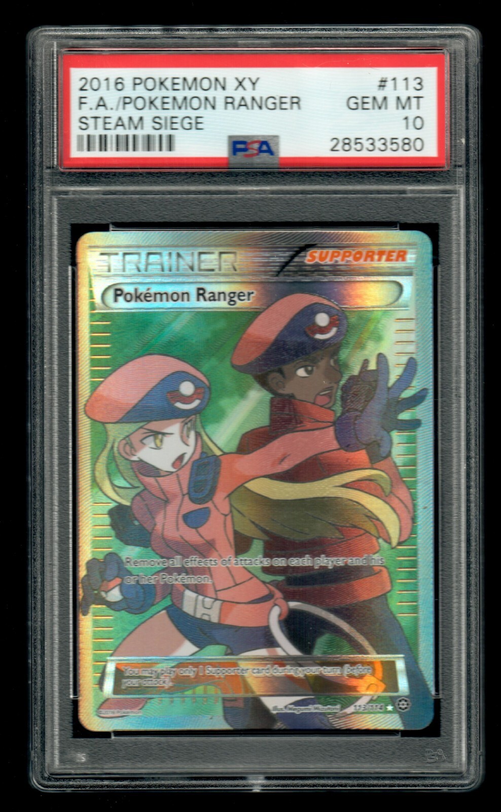 PSA 10 Pokemon Ranger 113/114 Full Art 2016 Pokemon XY Steam