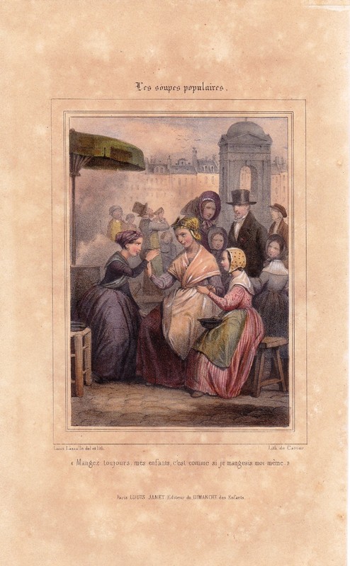 Lithographie Xixe La Soupe Populaire Soup Kitchen SuppenkÃ¼Che CharitÃ© Charity