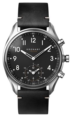 Pre-owned Kronaby Apex Hybrid Smartwatch (43mm) Black Dial / Black Italian Leather