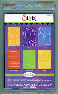 Vintage SIZZIX TEXTURZ Embossing Plates - 2008 Starter Kit #4 (655573)