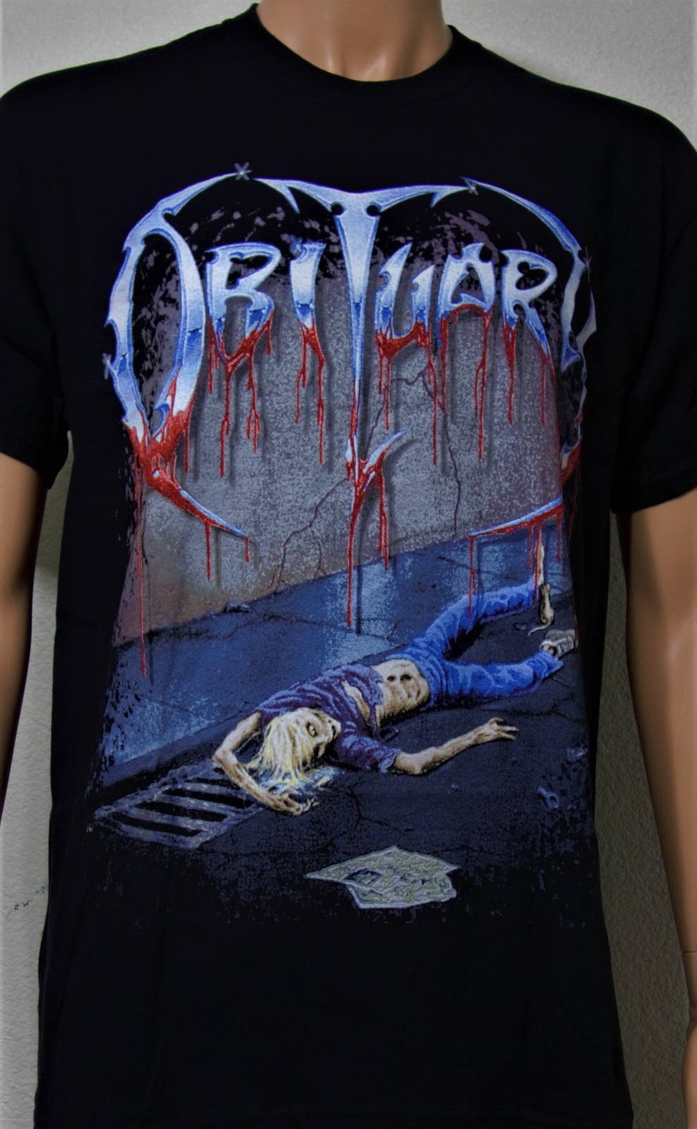 ミュージシャン Obituary-slowly we rot set tour shirts- Obituary 