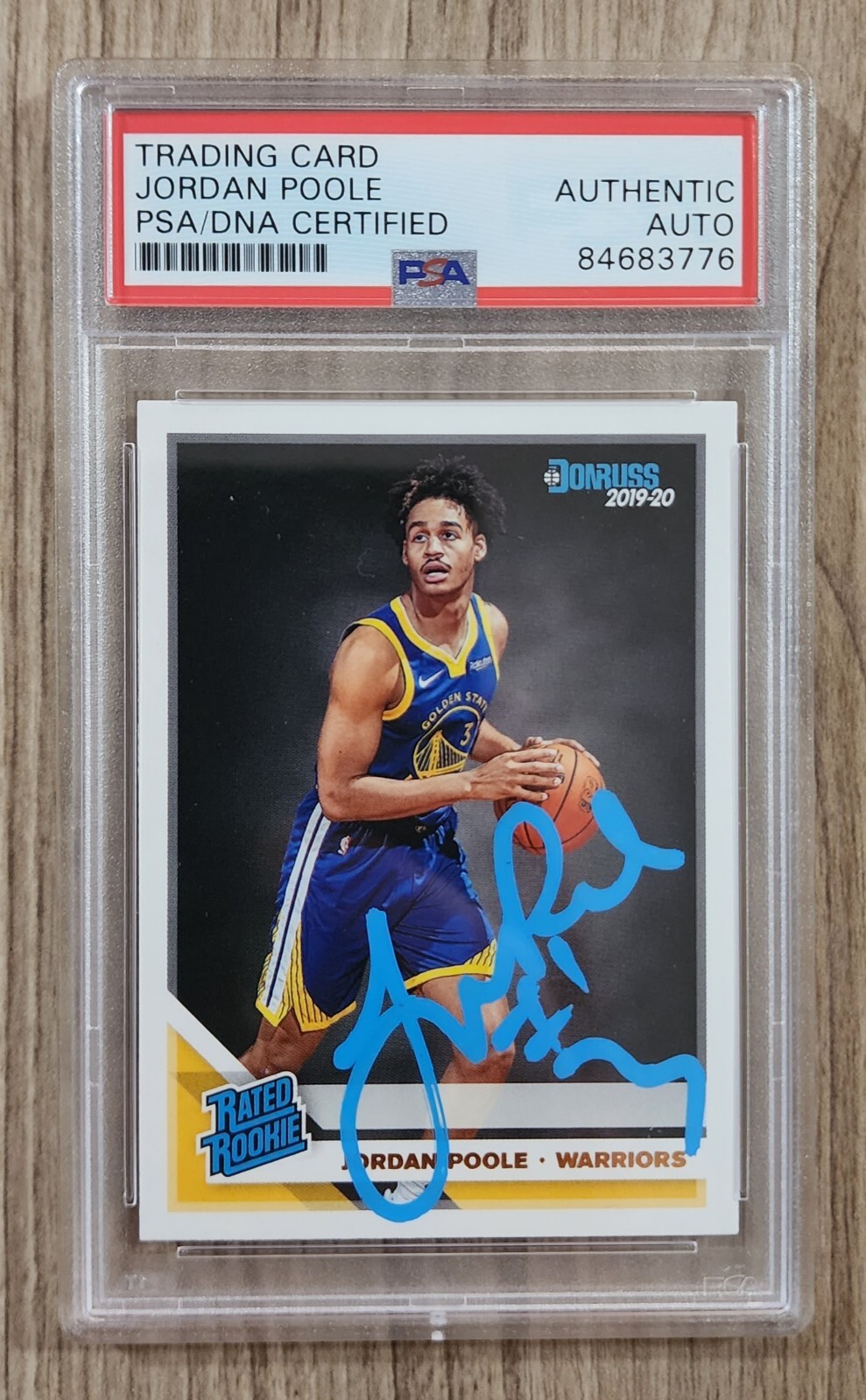 Jordan Poole Signed 2019-20 Donruss RC Card #226 Warriors
