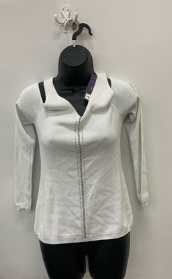 Jennifer Lopez Women's White Full Zip Top Sz M NWT