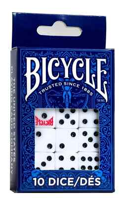 Bicycle Dice 10 Die Package - 6 Siders Dice Set D6 New!
