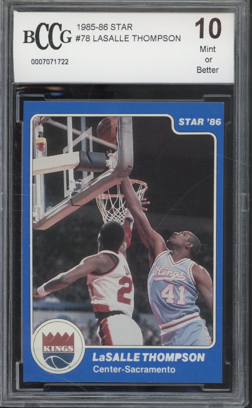 1985 Star Basketball #78 Lasalle Thompson Mint Or Better BCCG 10