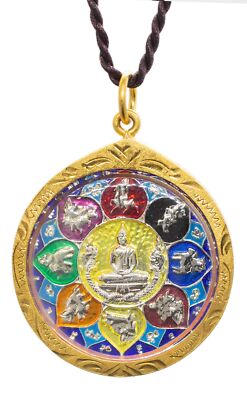 Phra LP Sothorn Buddha Zodiac Golden Thai Amulet Pendant