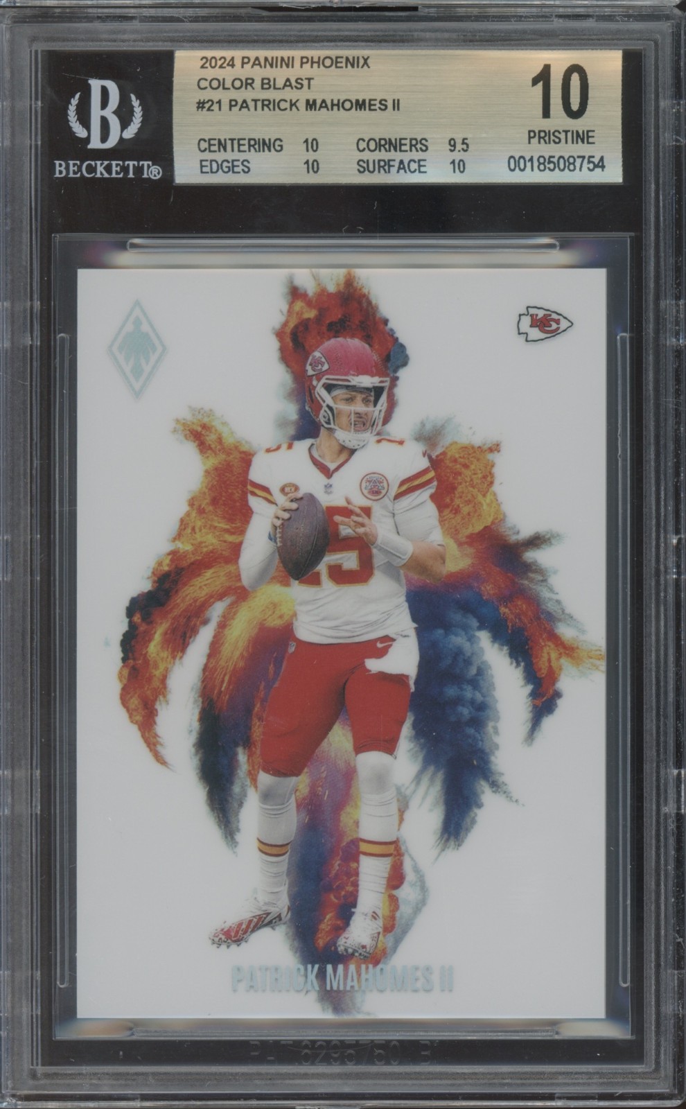 2024 Phoenix Color Blast #21 Patrick Mahomes II SSP Case Hit Pristine BGS 10