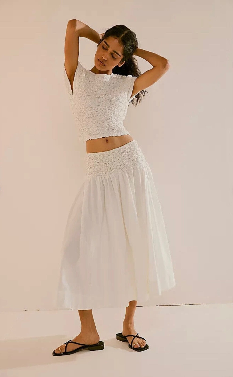 FREE PEOPLE Free-Est Carino Co-Ord Set in Ivory Size Medium BNWT