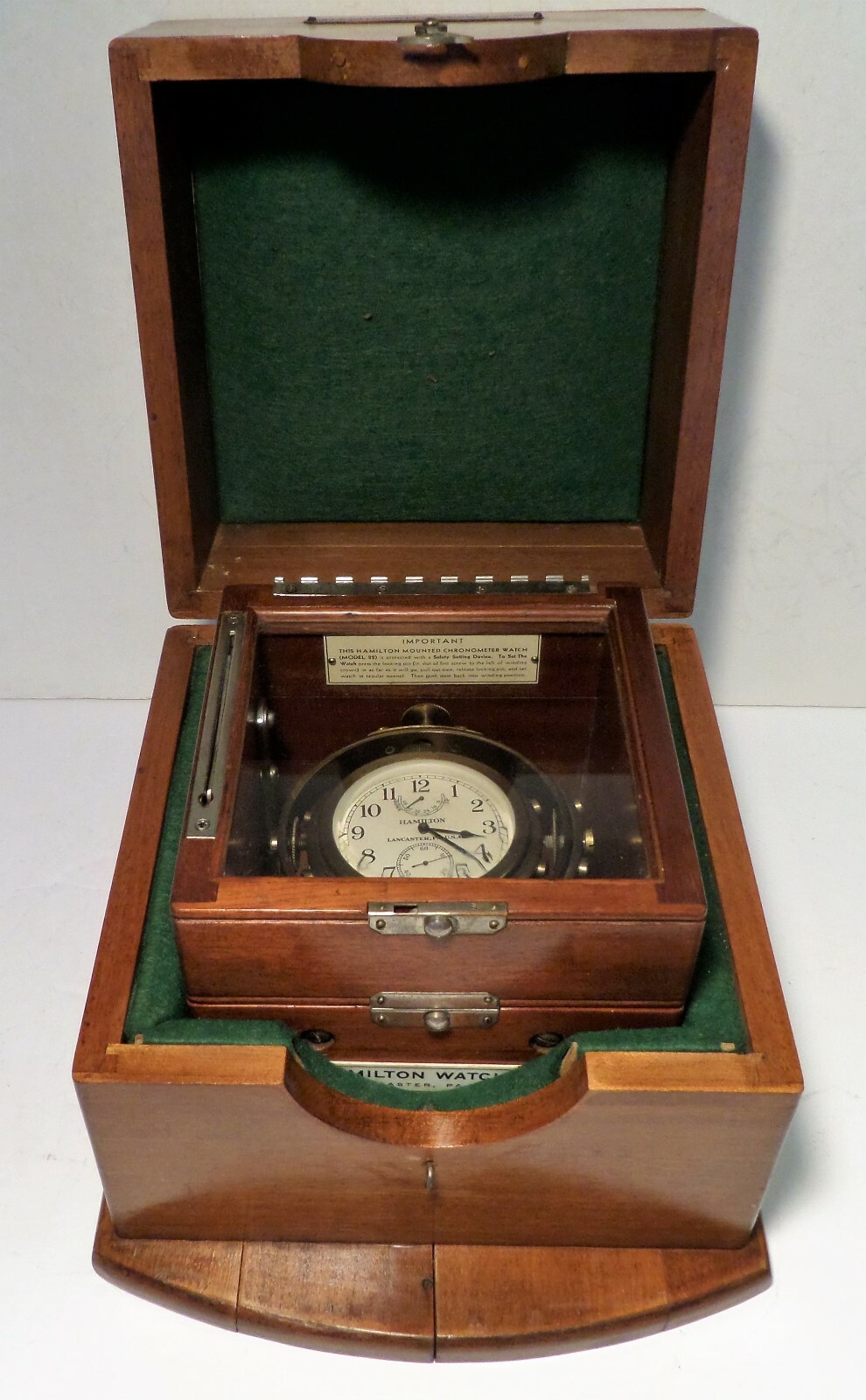WWII USN BOXED MARINE CHRONOMETER - Hamilton Model 22