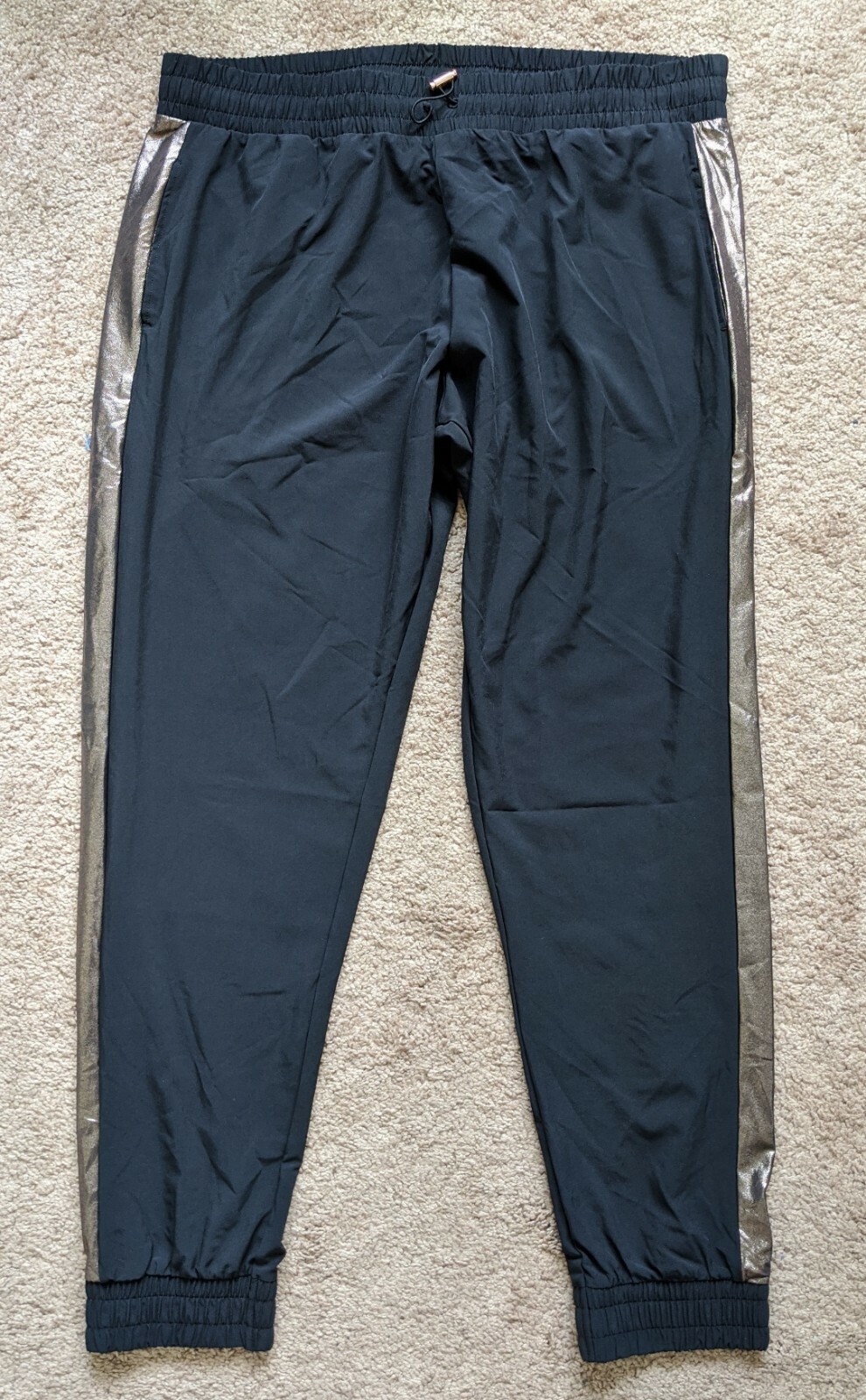 Victoria's Secret Sport NWOT Shine Stripe Joggers Black/Gold