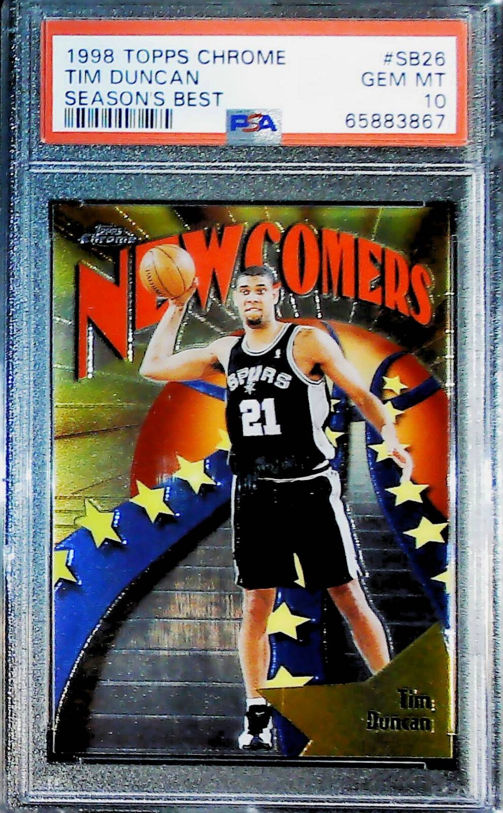 NBAカード ルーキーカード #115 Tim Duncan RC PSA8 Tim Duncan 1997 Topps #115 Base Price Guide - Sports Card