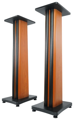 (2) Rockville SS36C Classic Wood Grain 36'' Speaker Stands Fits Audioengine A5+W