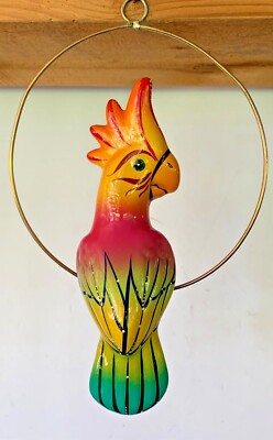 Talavera Bird Handmade Painted Ceramic Parrot Mexican Pottery Hanging Patio S#7