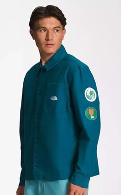 The North Face Valley Shacket Men's Blue Coral Cotton Shirt Jacket $69.99 XL
