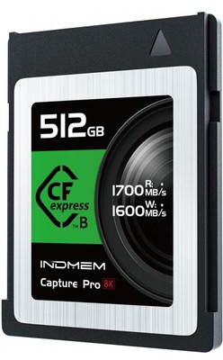 Indmem Capture Pro 512GB CFexpress Type B Memory Card, Raw 8K Video Recording