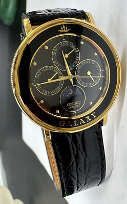 日本最大のブランド Galaxy SEIKO Vintage Rare Sun Calendar Triple 5Y88-6010 Moon 時計