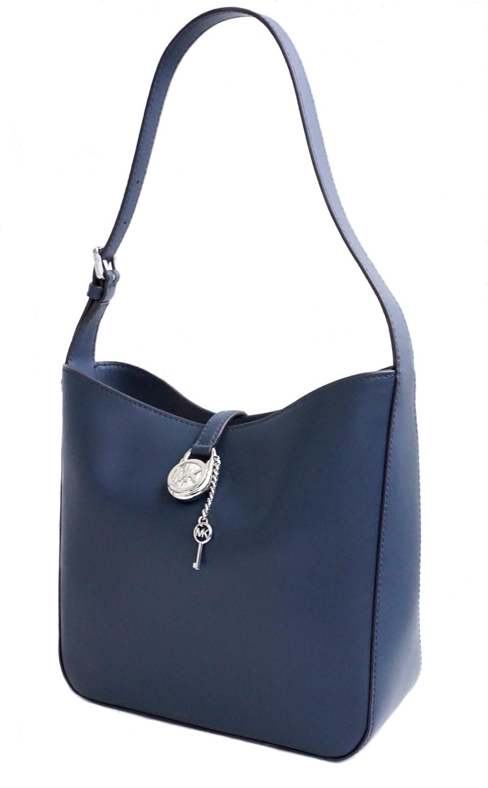 Сумка Michael Kors Сумка через плечо Lyra SM Bucket Hobo Shldr Кожаная темно -синяя Новая