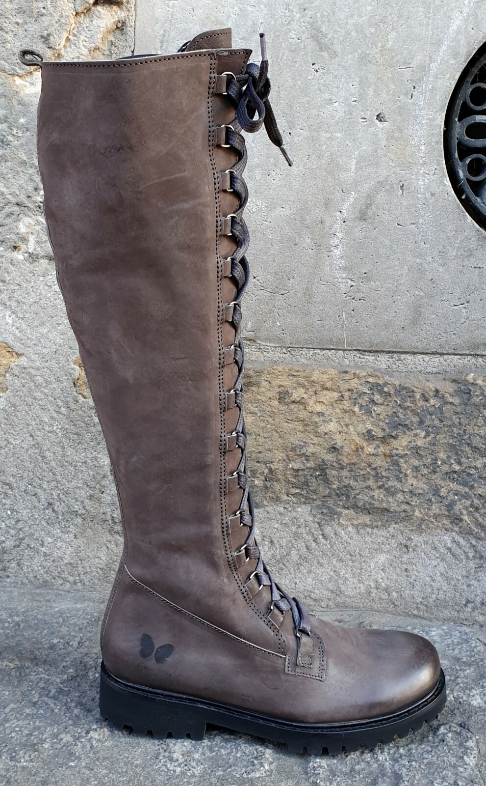 FELMINI FELMINI SCHUH C028 ASFALTO GRAU BRAUN DAMEN ECHTLEDER STIEFEL REISSVERSCHLUSS
