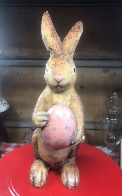 Vintage Easter Rabbit Figurine No Marking s Stands On Hind Legs 10 Inches  Egg