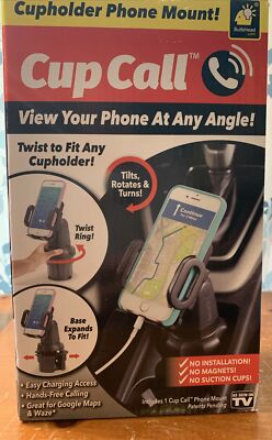 Cup Call Cell Phone Mount BulbHead-Adjustable Holder Car SUV Golf Cart Scooter