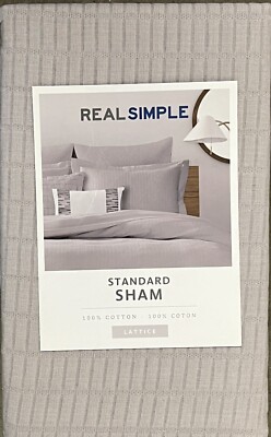 Real Simple Lattice Grey Standard Sham Pillow Sham