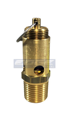 200 PSI SAFETY RELIEF VALVE PRESSURE VESSEL RECEIVER TANK OVER FLOW, 1/2'' NPT