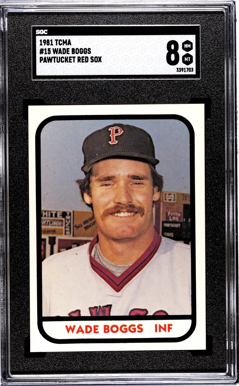 1981 TCMA WADE BOGGS Pawtucket Red Sox Minor League #15 SGC