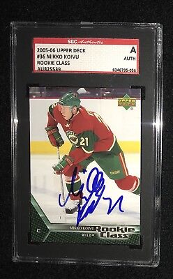 MIKKO KOIVU SIGNED 2005/06 UPPER DECK ROOKIE CLASS CARD #36 SGC AUTHENTICATED