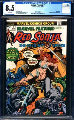 Marvel Feature #1 CGC Universal 8.5 WHITE Pages - Red Sonja App