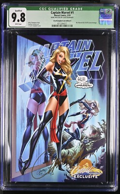 Captain Marvel #1 2019 J. Scott Campbell Variant B CGC 9.8 Signed COA