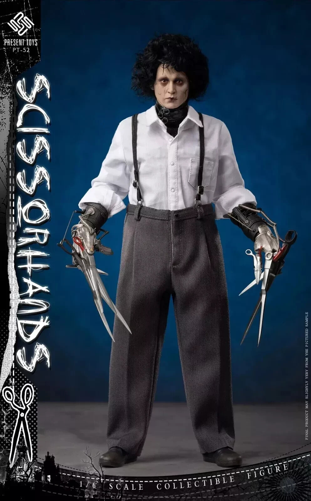 PRESENT TOYS 1/6 シザーハンズ 植毛ヘッド付き PT-sp52 New PRESENT TOYS PT-sp52 1/6 Edward Scissorhands 12