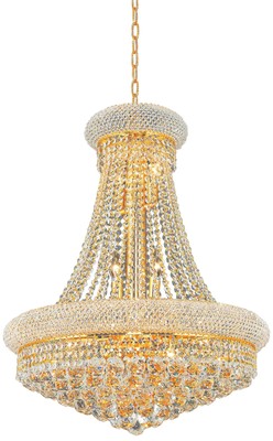 Elegant Lighting Primo 24'' Traditional Gold and Crystal Chandelier