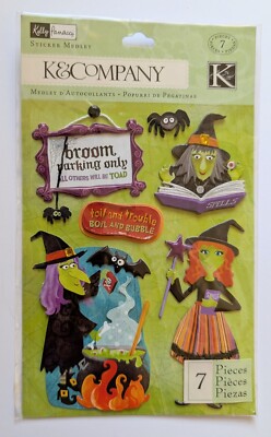 K&Company Kelly Panacci Halloween Witch Scrapbooking Stickers Medley RARE