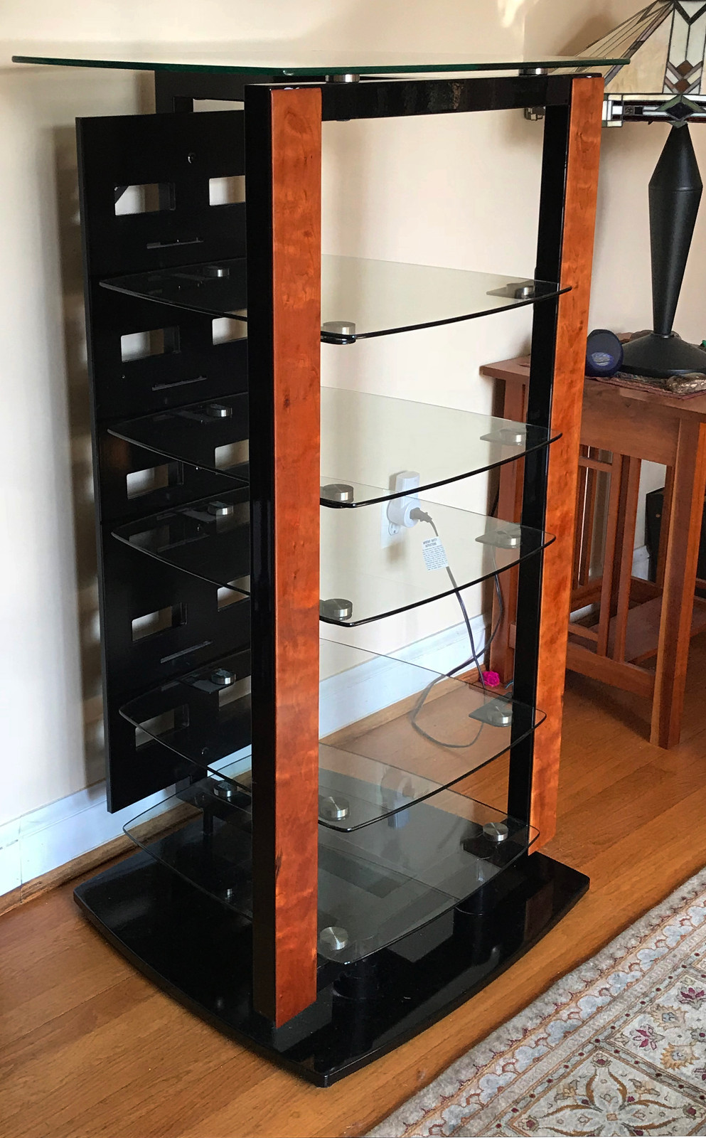 BDI Icon 9422 - 6 Shelf Audio Rack - Removable Custom Cherry Front Panels