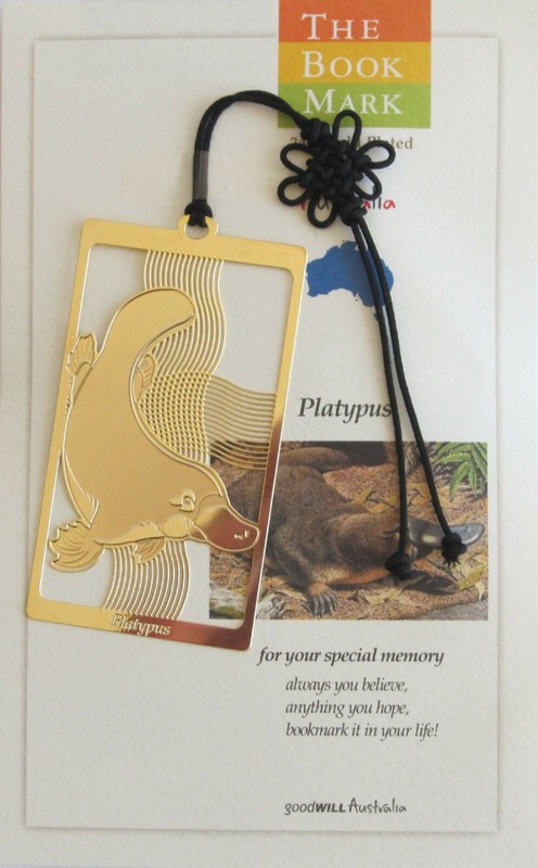 Australian Platypus Gold Plated Bookmark-Cello Wrapped