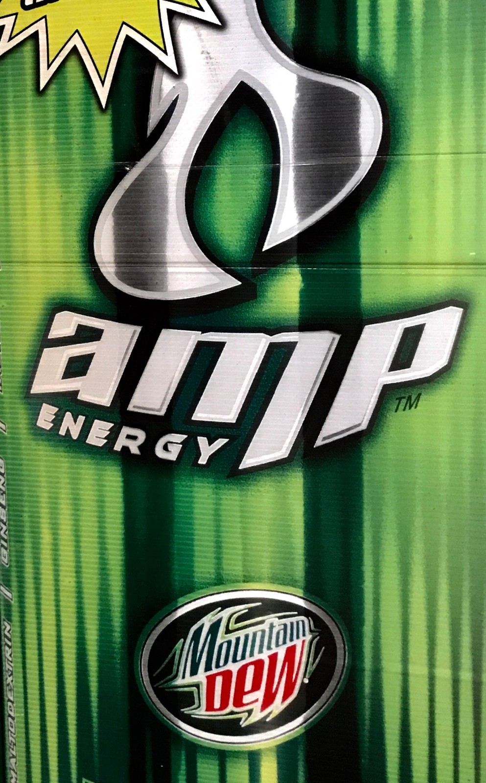 2003 AMP Energy Drink Tall Boy Corrugated Sign HardFirm Plastic Monster Rockstar