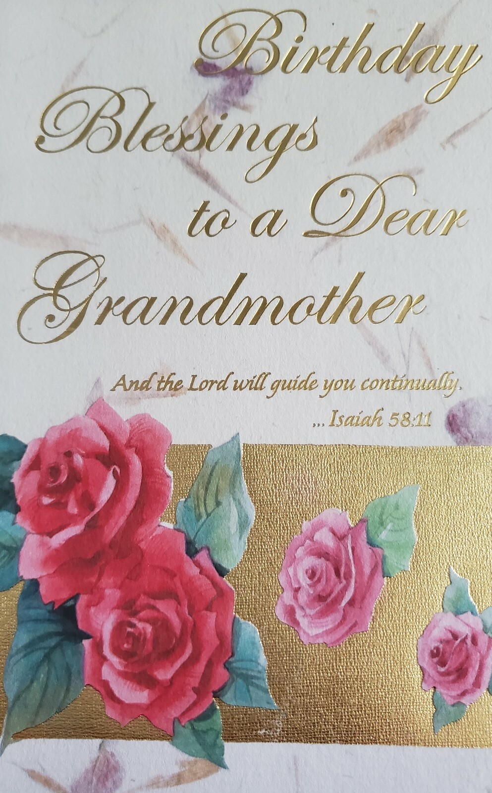 'Birthday Blessings to a Dear Grandmother w Isaiah 58:11' birthday greeting card