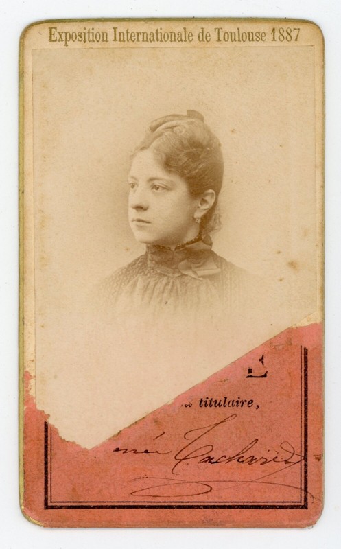 Photo Cdv AbonnÃ© 96  RenÃ©E Tachard Exposition Internationale De Toulouse 1887