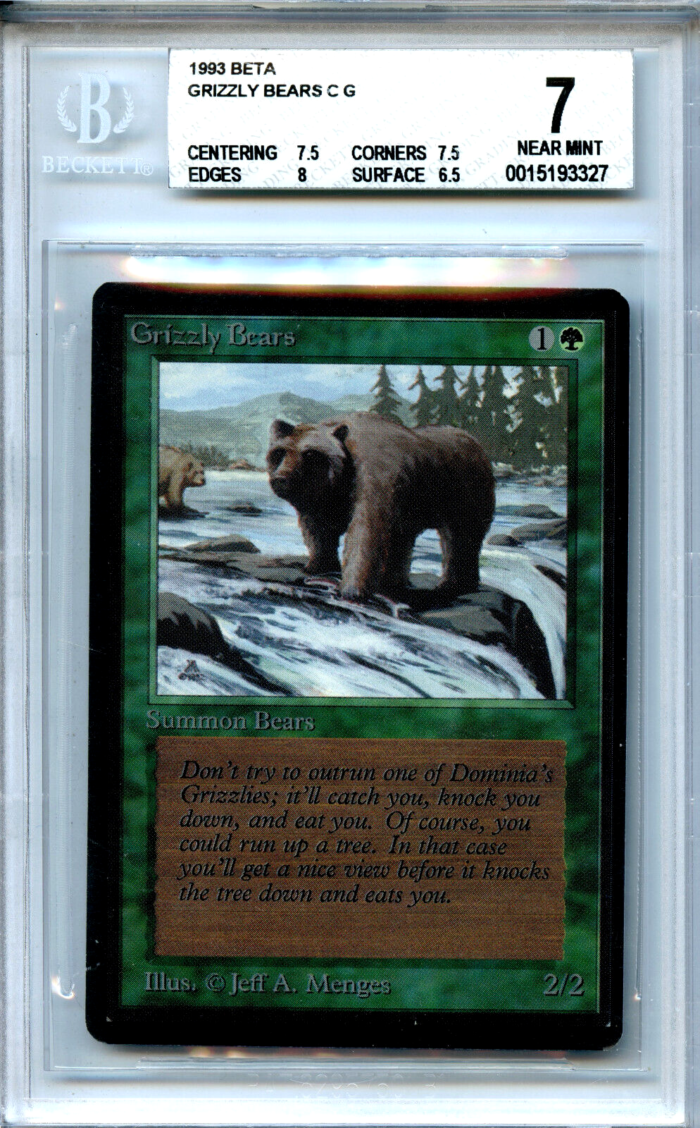 MTG Beta Grizzly Bears BGS 7.0 NM Magic Card Amricons 3327