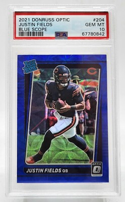 2021 Panini Justin Fields Donruss *Blue Scope* Rated Rookie RC *PSA 10* - RARE
