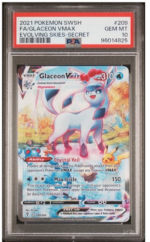 Pokemon Glaceon VMAX Evolving Skies Secret Rare Full Alt Art