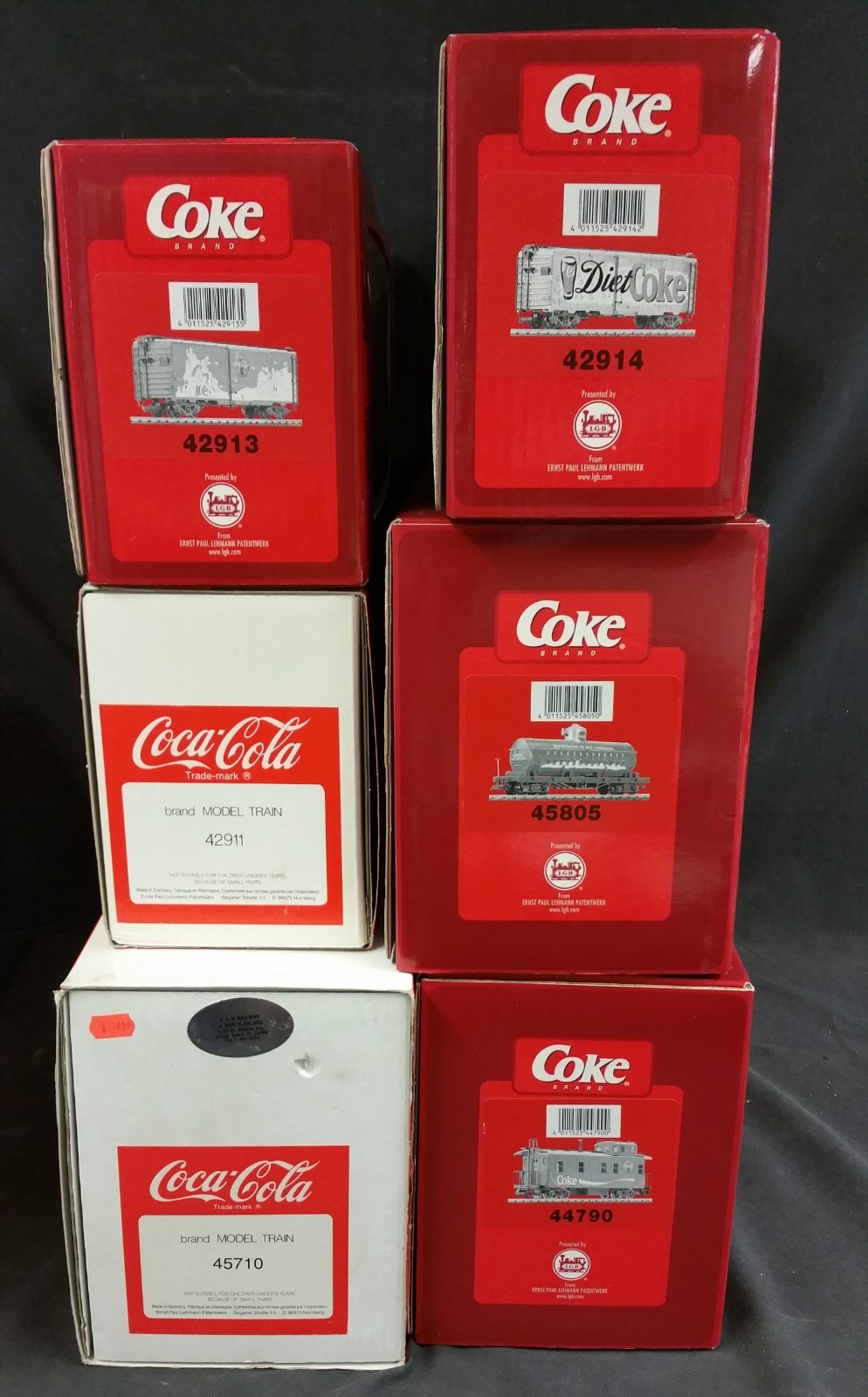 NIB LGB Coca Cola Train Collection No. 45710, 42911, 42913, 44790, 42914, 45805