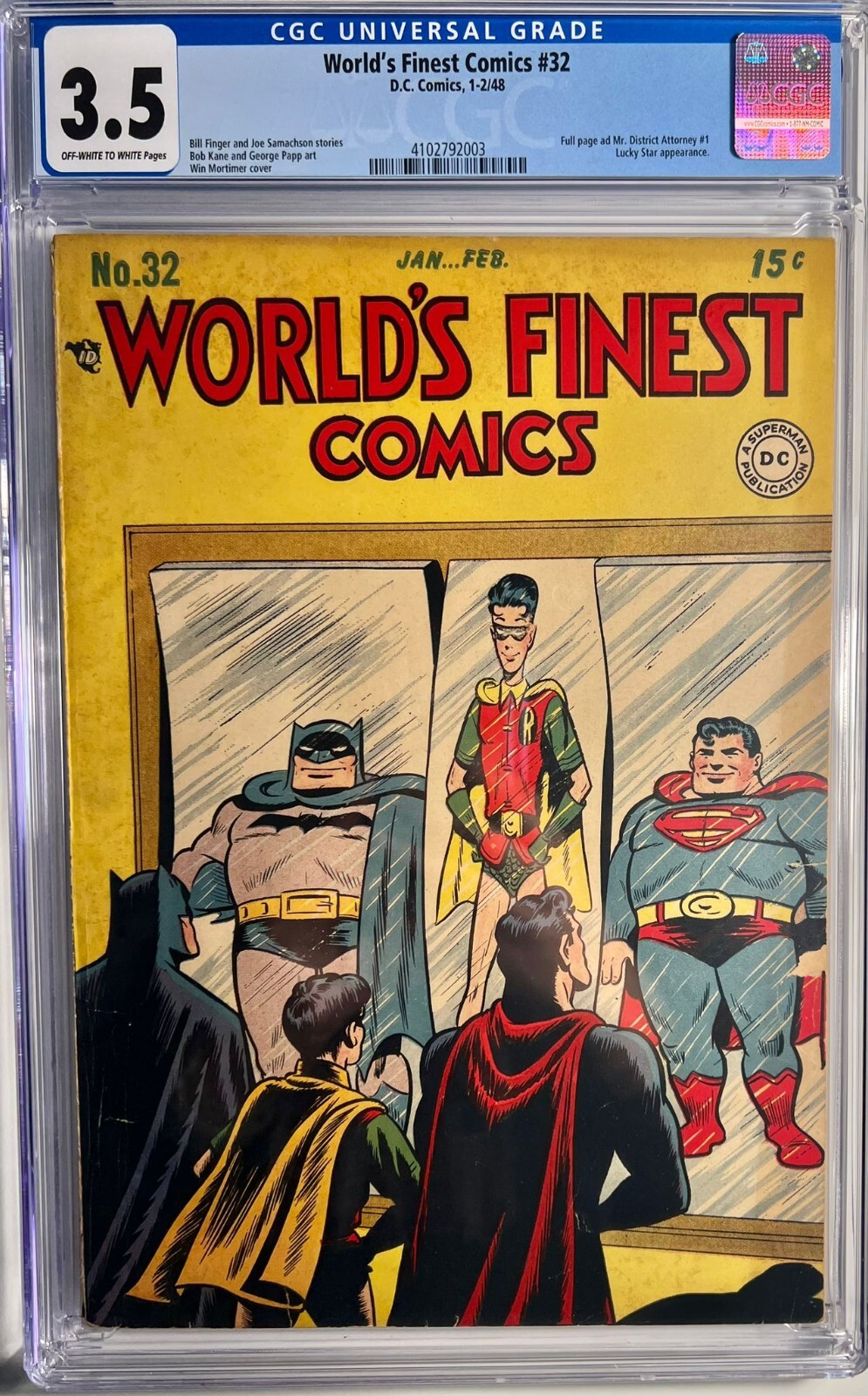 アメコミリーフ World's Finest #153 1965年 CGC3.0 World's