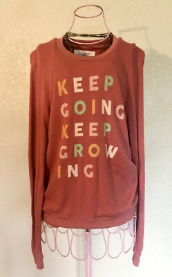 Sol Angeles X Anthropologie Sz small  Fleece ''Keep Going Keep Growing'' Pullover
