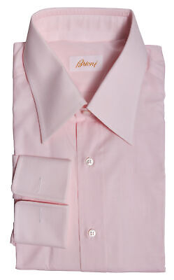 Brioni Pink Solid Baumwollhemd - Slim - 15.5/39 - (BR1123225)