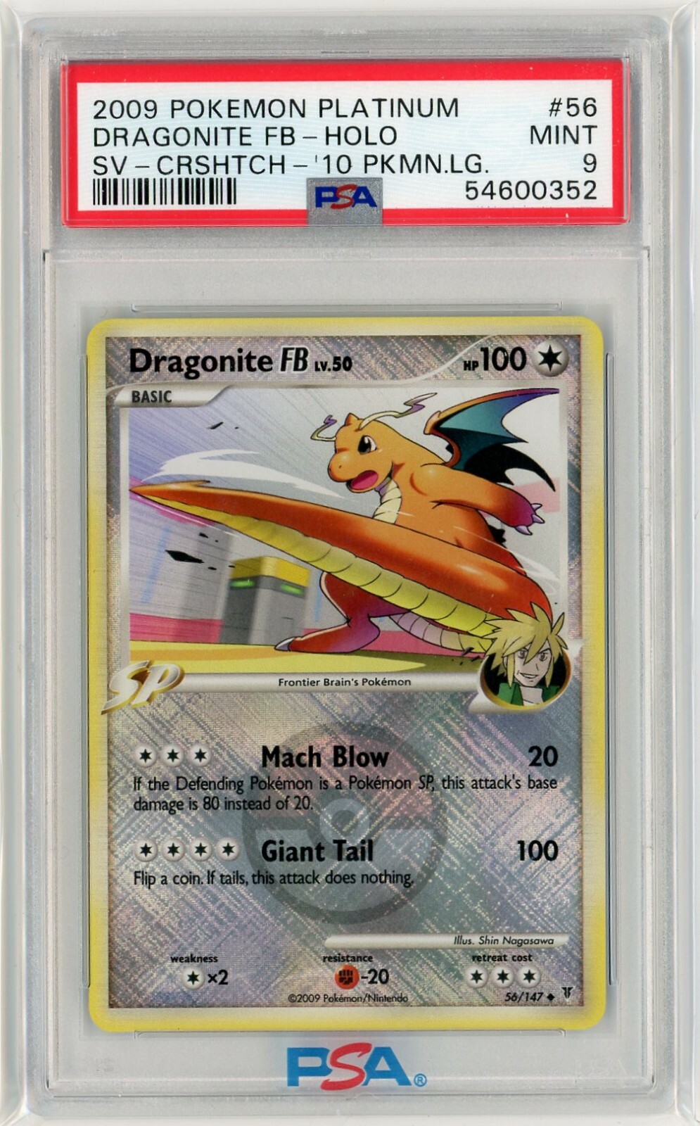 PSA 9 MINT - Dragonite FB 56/147 (2010 Pokemon League PSA 9 MINT - Dragonite FB 56/147 (2010 Pokemon League