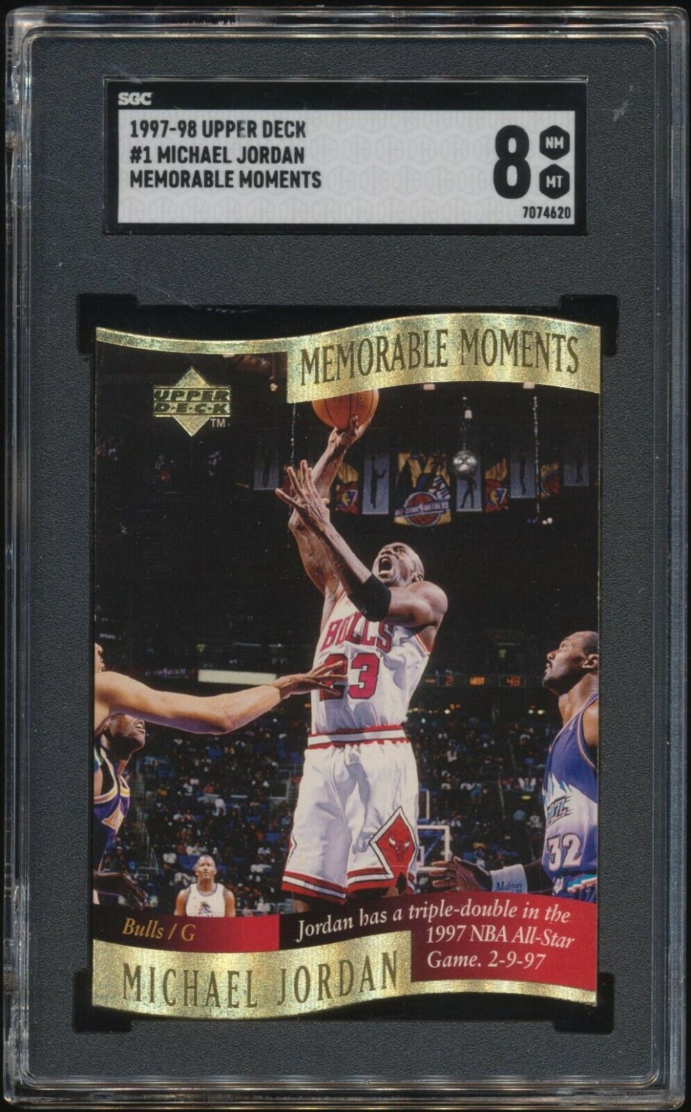 1997 Upper Deck Memorable Moments Michael Jordan #1 HOF SGC 1997 Upper Deck Memorable Moments Michael Jordan #1 HOF SGC